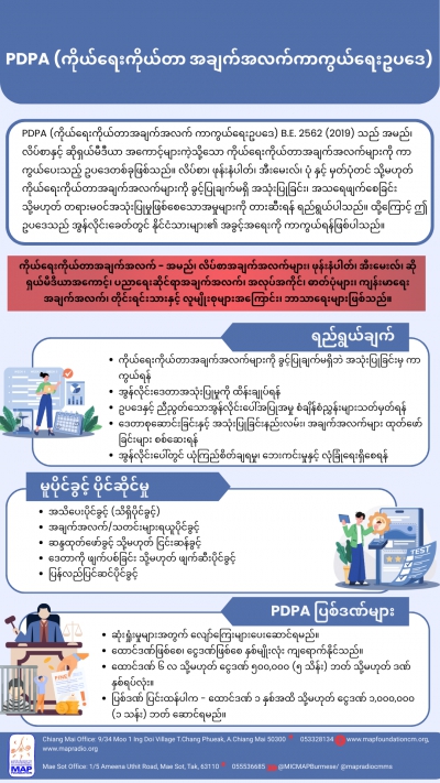 PDPA (ကိုယ်ရေးကိုယ်တာ အချက်အလက်ကာကွယ်ရေးဥပဒေ)